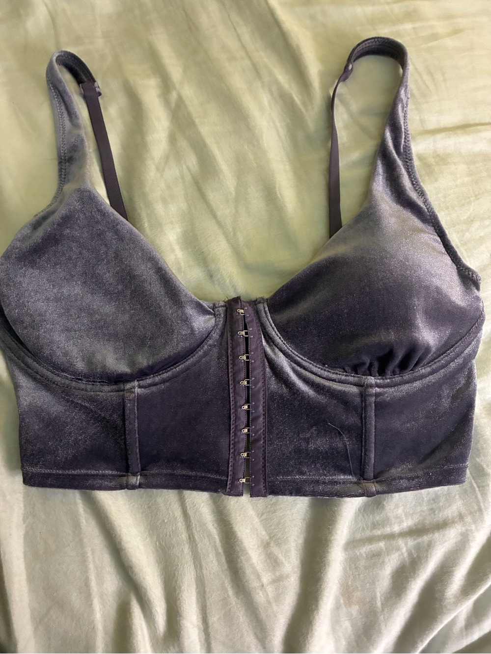 Purple Velvet Bustier Corset Crop Top